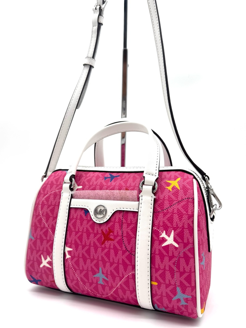 Michael Kors Small Travel Duffle Xbody Bag Dragon Fruit Multi
